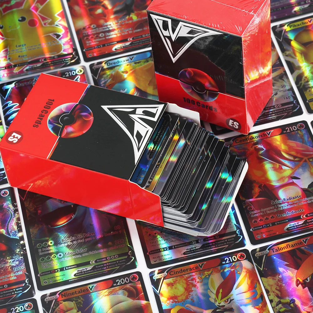 New Pokemon Cards in Spanish TAG TEAM GX VMAX Trainer Energy Holographic Playing Game Castellano Español Children Toy | Игрушки и хобби