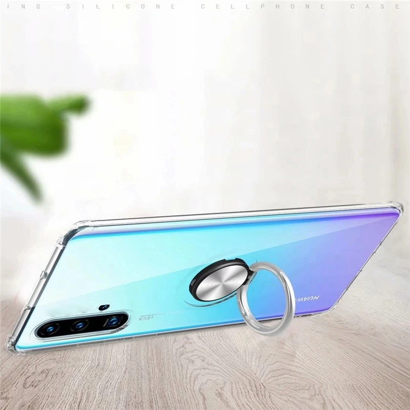 Для huawei Nova 5T кольцо держатель Стенд задняя крышка магнит прозрачные чехлы для huawei Nova 5T Funde Coque