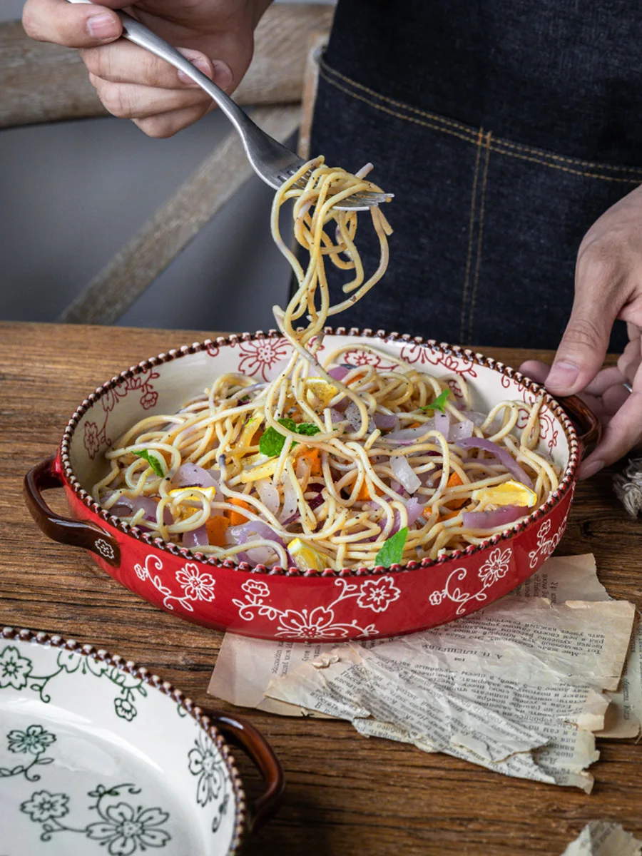 Фарфоровые тарелки креативная тарелка домашняя посуда суп пицца сковорода для