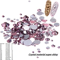 glass gems rhinestones nails non hotfix light amethyst ss3 ss34 and mixed strass nail art decorations jewelry nail crystals