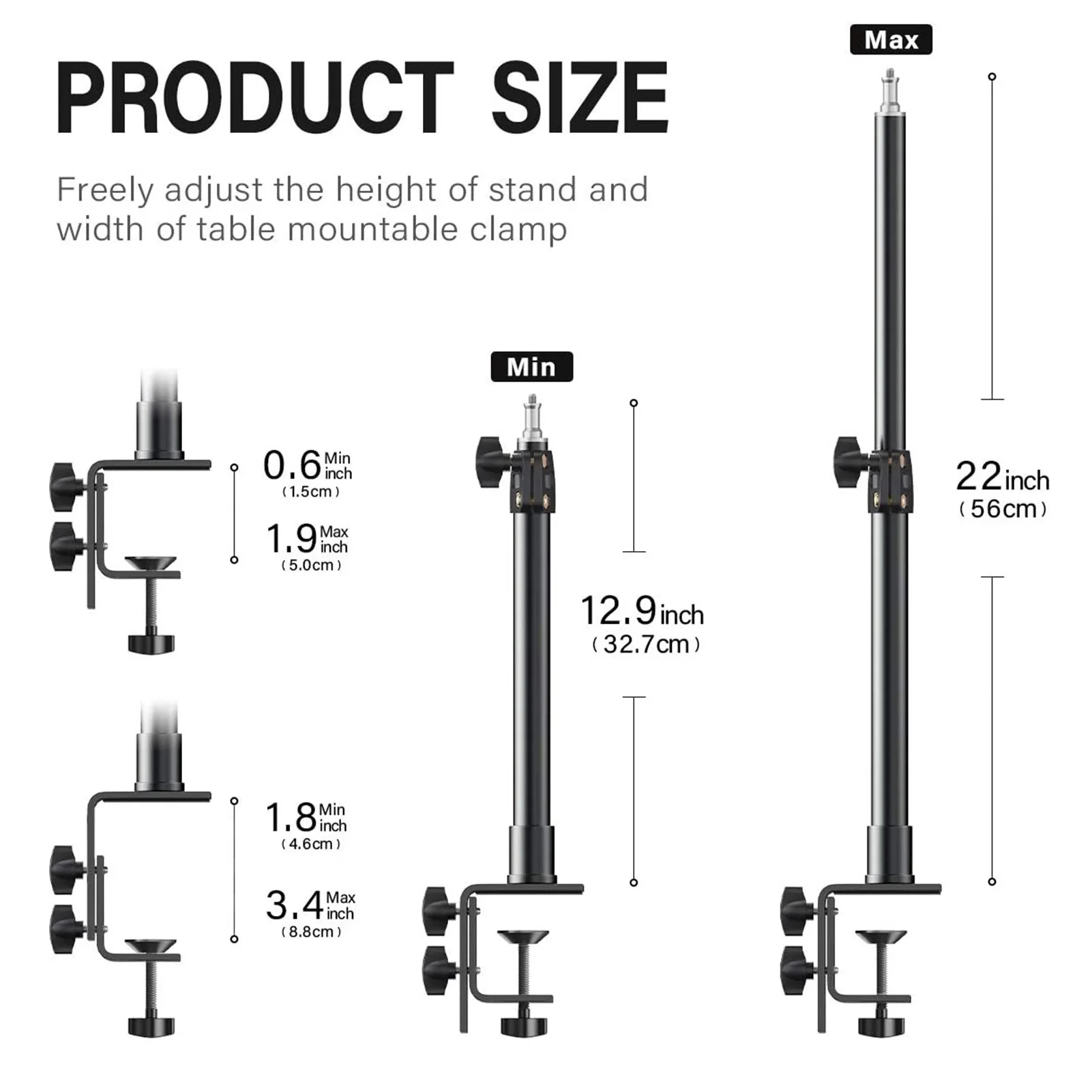 multifunction adjustable desktop light mount stand mount clamp mobile phone holder for ring light video light dslr camera phone free global shipping