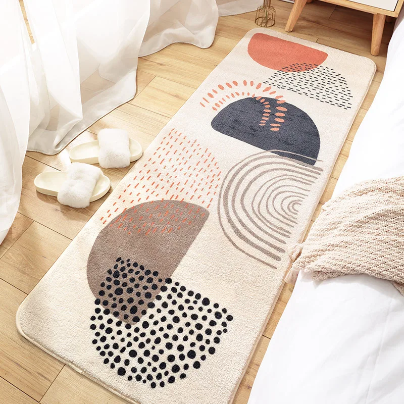 

Bedroom Long Carpet Lamb Velvet Bedside Mat Soft Fluff Warm Foot Mat Non-slip Absorbent Bathroom Door Mat Kitchen Floor Mat