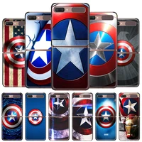 captain america shield marvel shockproof cover for samsung galaxy z flip flip3 5g black phone case shell hard fundas coque capa