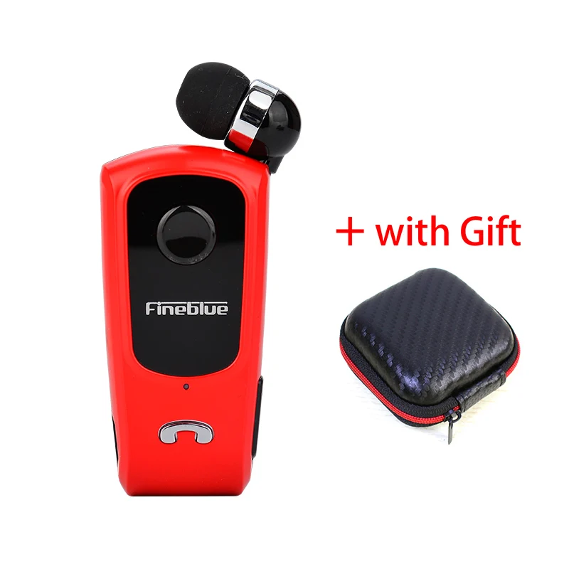 FINEBLUE F920 беспроводные наушники Bluetooth Handsfree наушники гарнитура звонки напоминают вибратор носить пульт на прищепке для телефона с микрофоном - Цвет: Red no box