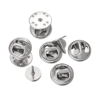 20setslot stainless steel diy brooch base round clasps pin tie tacks blank pins with clutch back for jewelry making supplies