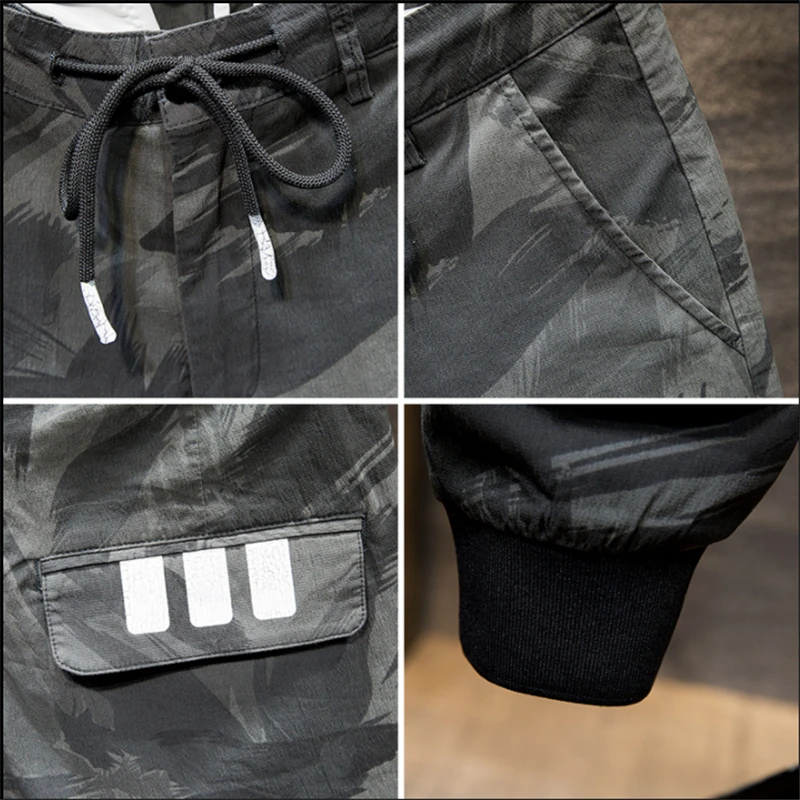 

Men's street camouflage leggings in autumn and winterquick-drying hip-hop stretch sweatpantscasual jumping pantsand sweatpants
