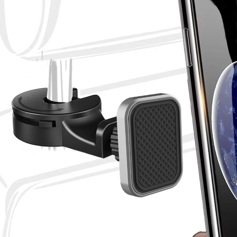 

XMXCZKJ Magnetic Car Mount Cell Phone Holder Hook for Backseat Headrest 360 Degree Rotation Universal Organizer for Smartphone