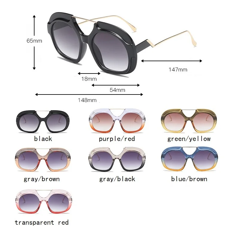 GIFANSEE женские солнцезащитные очки оверсайз круглые градиентные винтажные