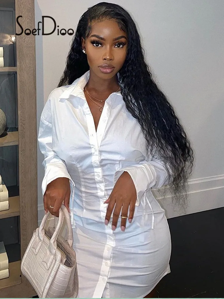 

Soefdioo Solid Long Sleeve Single Breasted Slim Mid-Length Blouses Women Shirts Casual Clothing Fall 2021 Fashion Streetwear