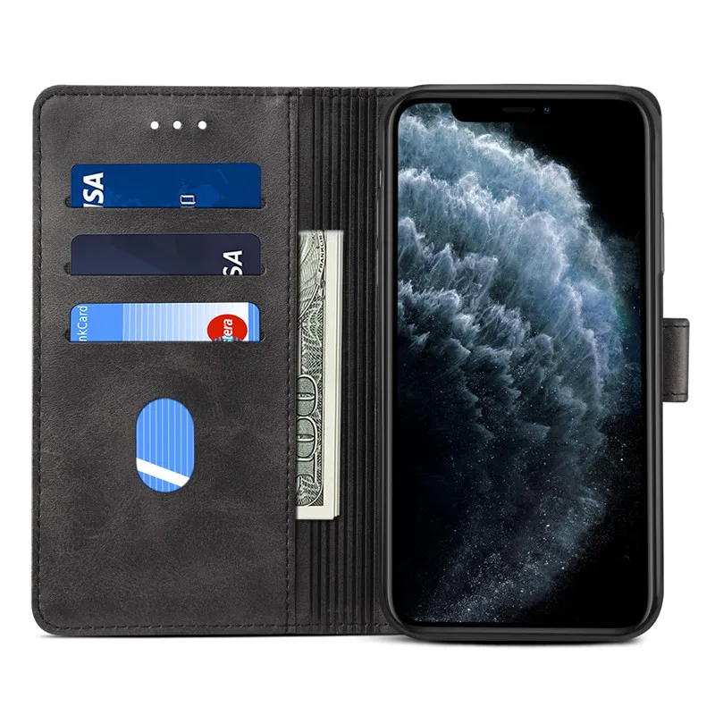 Кожаный чехол для iPhone 11 Pro Max XS Max XR X 8 7 6 6S Plus откидной Чехол-бумажник для samsung S10 S9 S8 Plus S10E Note 10 9 8 чехол s