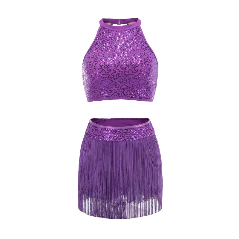 

Shiny Explosion Latin Dance Costume Fringe Dress Latin Competition Costumes Stage Wear Latin Dancewear Dress For Adult Children