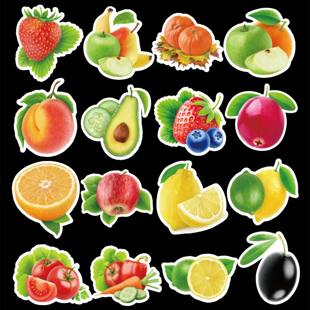 100 шт. фруктов и овощей зеленых растений с героями мультфильмов милые наклейки