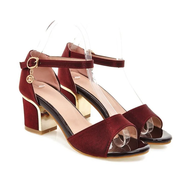 Женские сандалии с открытым носком Босоножки на высоком каблуке (6 см) туфли Туфли