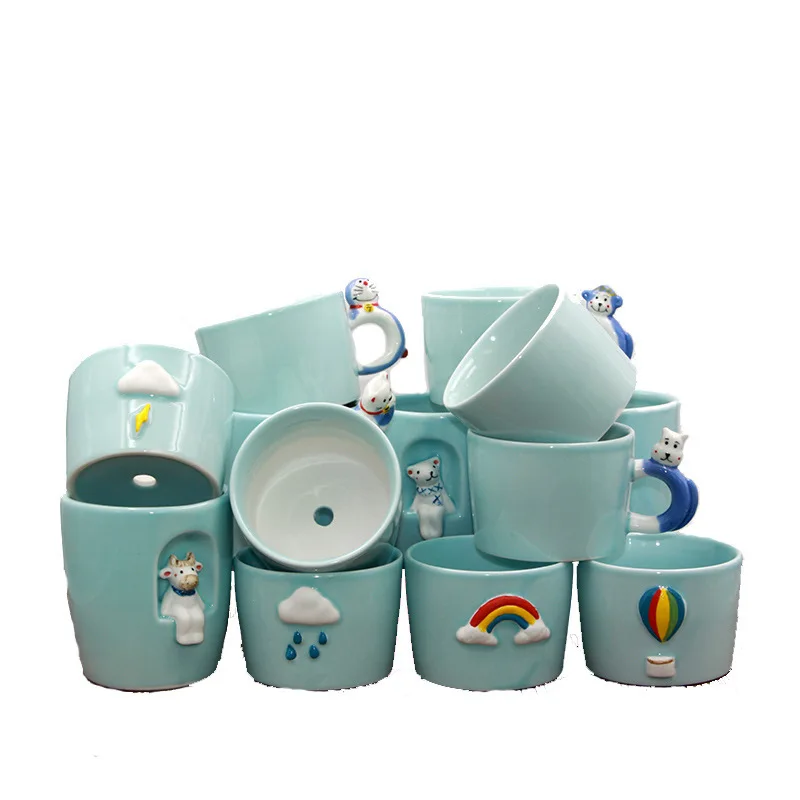 Креативный керамический цветочный горшок для помещений мясистые зеленые