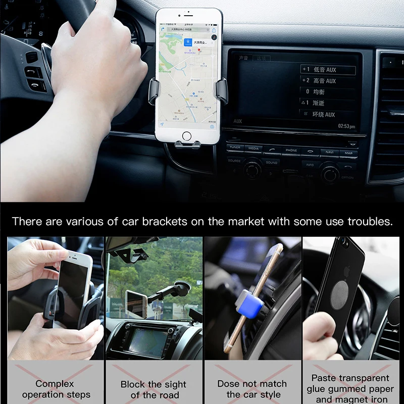 Baseus мобильный телефон держатель Автомобильный гравитационный кронштейн