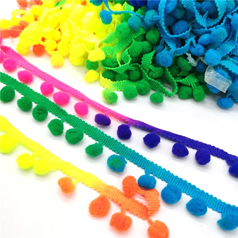 2 ярда Мерцающая лента с шариками мини жемчужный помпон женское шитье кружевная