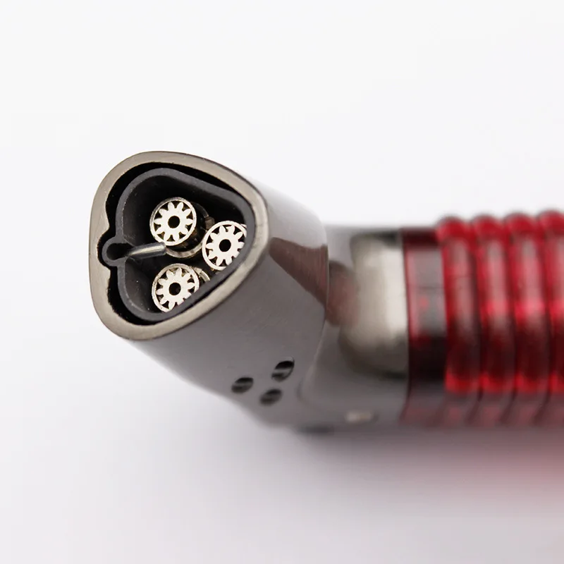 Мини-зажигалка с тройной горелкой ветрозащитная зажигалка синим пламенем для