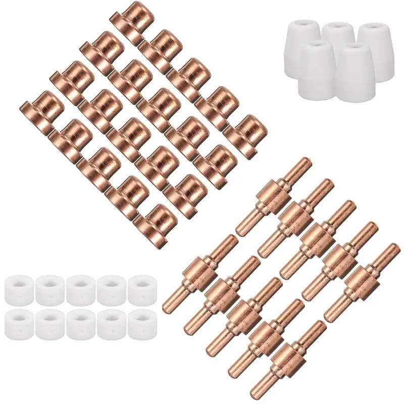 

45Pcs Plasma Cutting Machine Consumables Spare Parts Torch welderes Accessories Torch Parts For LG-40 PT-31 CUT40 CUT50