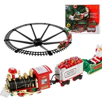 kids whining sound train railway electric trains toy with lights xmas paty train set model kid trains christmas tree decoration