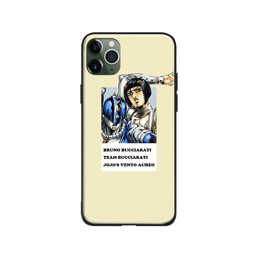 team bucciarati vento aureo jojos bizarre soft silicone phone case cover shell for iphone 6 6s 7 8 plus x xr xs 11 pro max free global shipping