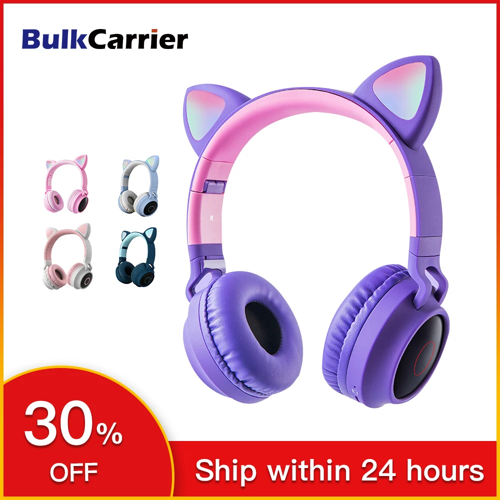 

Bluetooth наушники Kitty, милые наушники для девочек, беспроводные наушники с микрофоном, подарки на день рождения, наушники с кошачьими ушками, ...