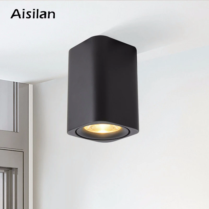 Aisilan-Luz LED de techo cuadrada y nórdica, foco con forma de cubo para habitación/pasillo/vestíbulo, AC85-260V COB