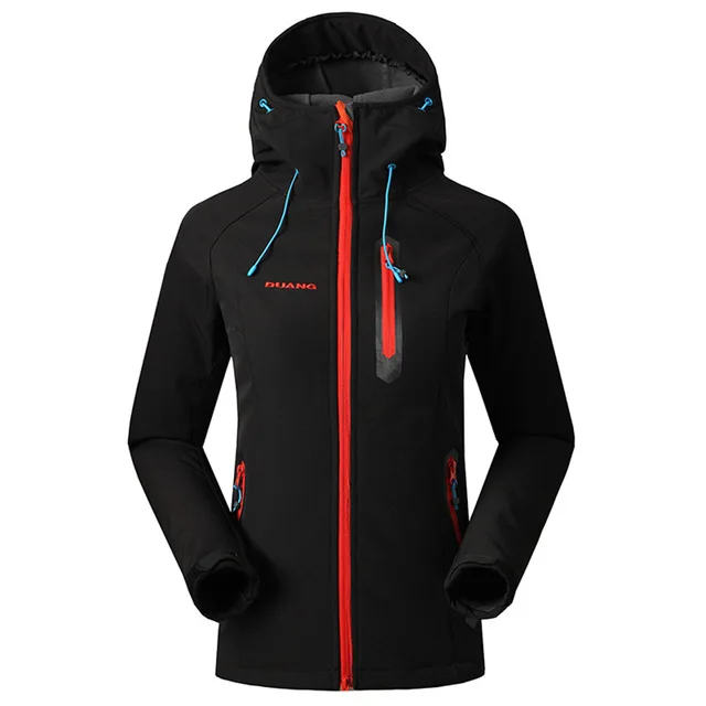 women jacket black SAENSHING мужские зимние рыболовные водонепроницаемые походные флисовые брюки для пеших прогулок и восхождений на горы лыжные штаны из флиса для путешествий - Цвет: women jacket black