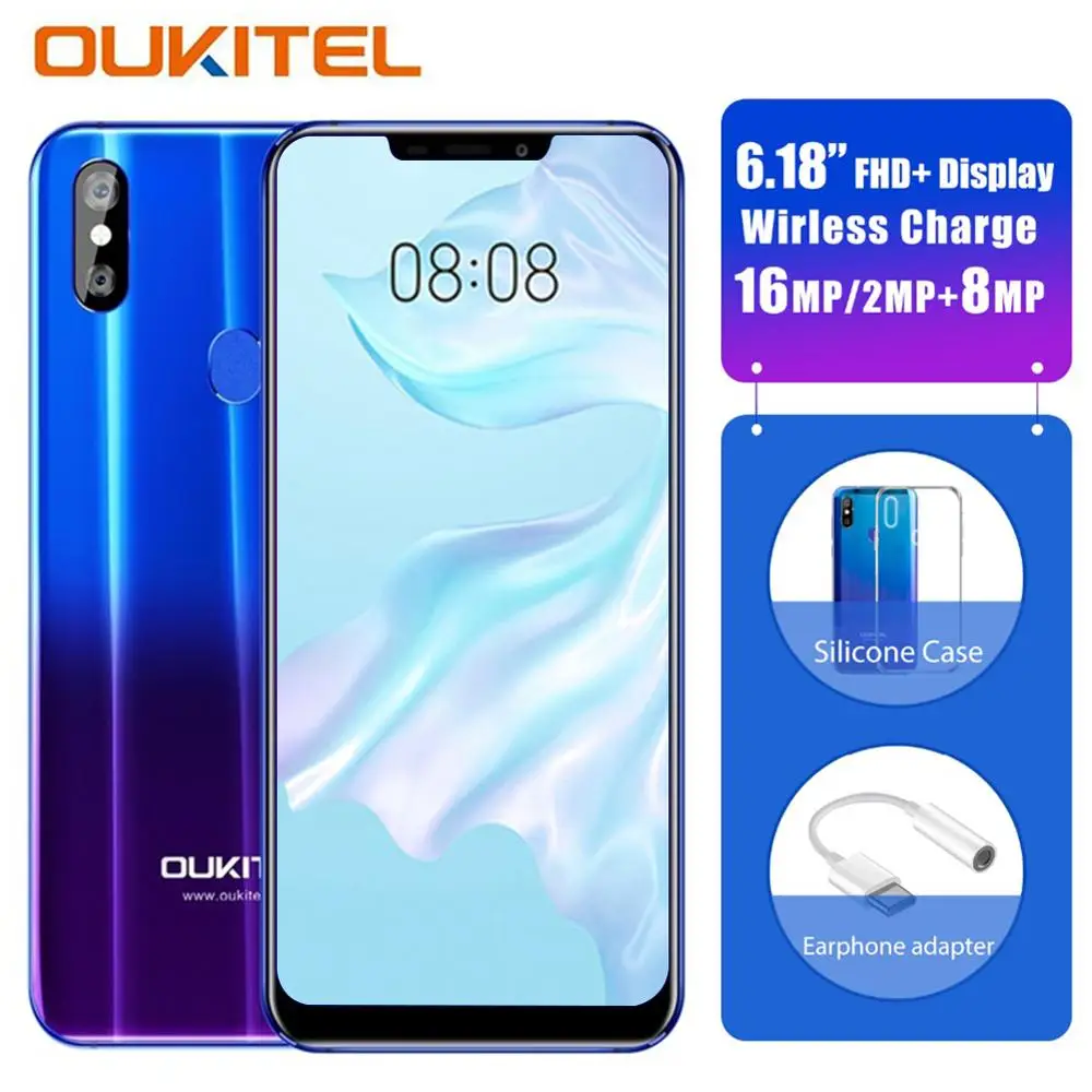 OUKITEL U23 6 18 &quotдисплей с зазубриной Android 8 1 мобильный телефон Mtk6763t Helio P23
