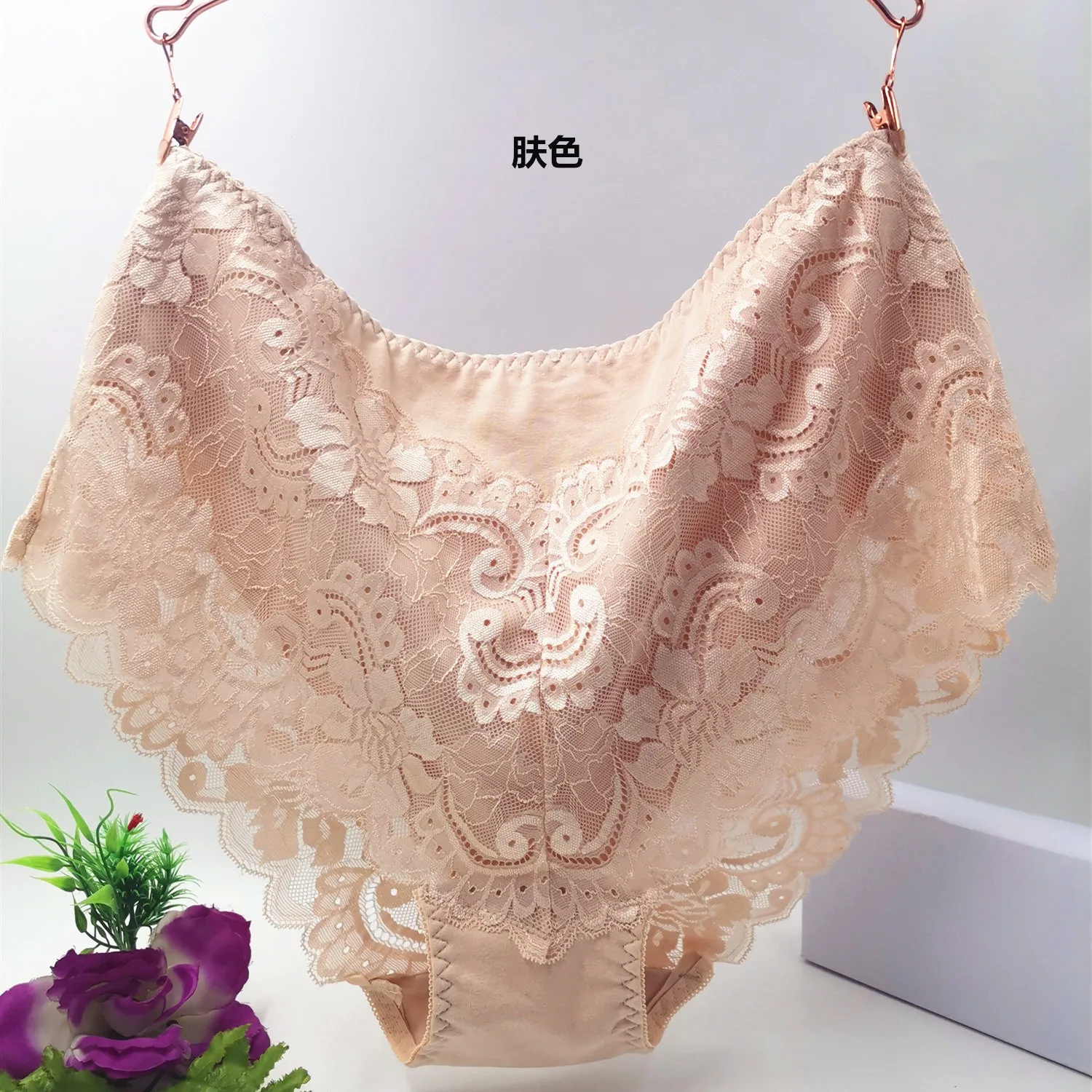 

Трусики женские кружевные прозрачные, 3 шт., большие размеры