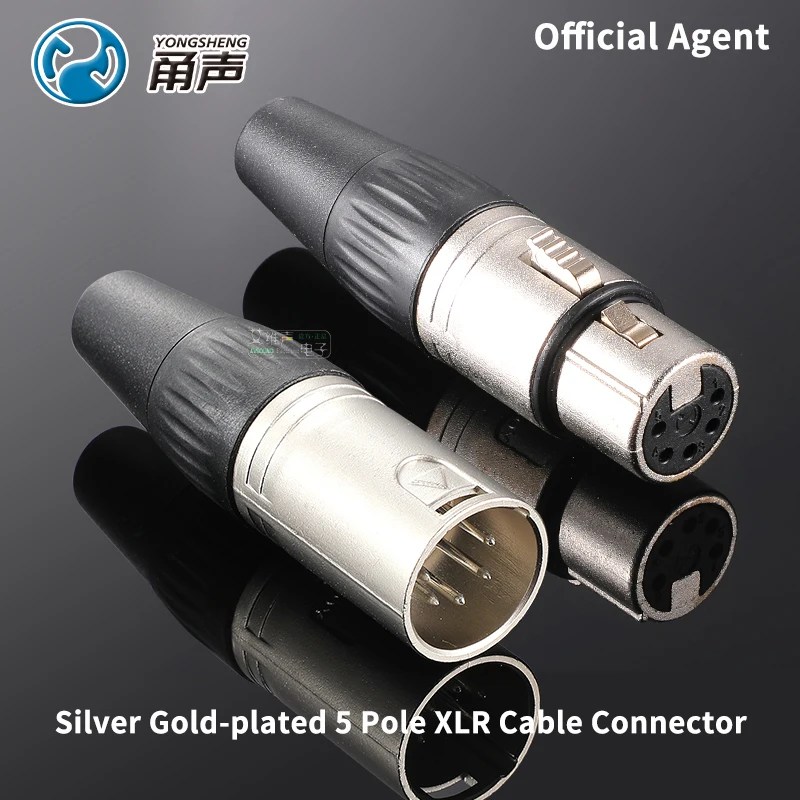 

YONGSHENG 5 Pole XLR Male Female Cable Connector Plug Audio Microphone YS1375N YS1365N Cannon Balanced Signal Wire 5-core Plugs
