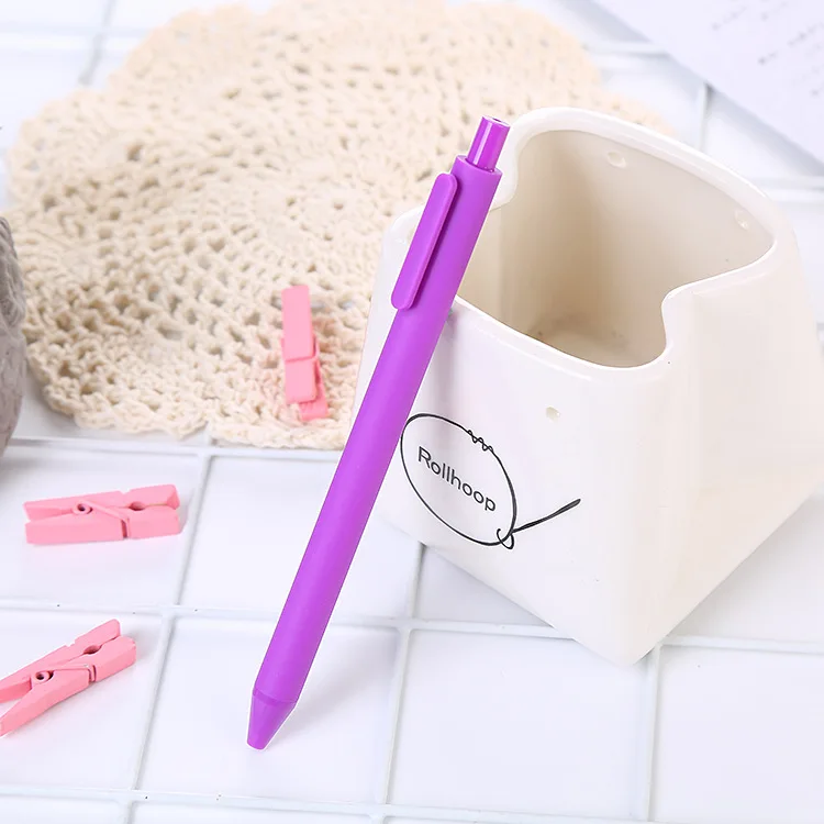 20 PCs Candy Color Click Gel Pen Korean Style Plain Scrub Water-Based Paint Pen Office Stationery Glue Spray Rod Bouncing Pen