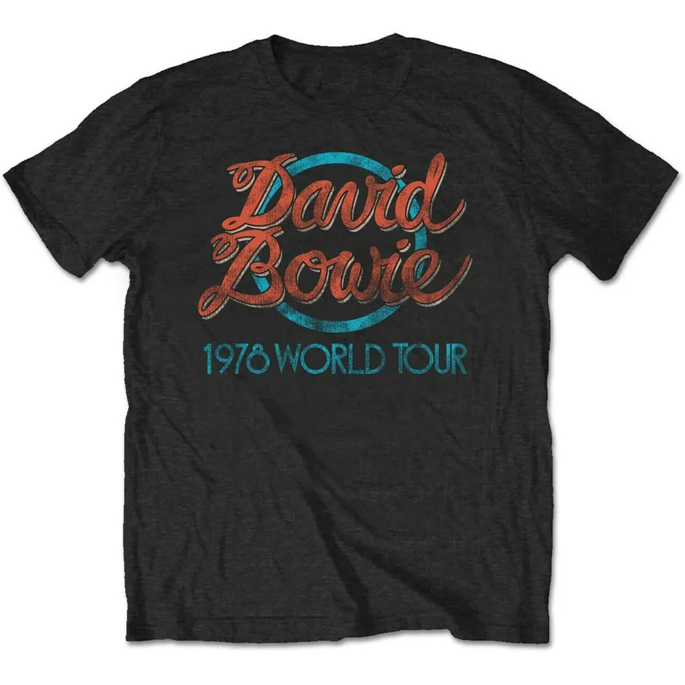 Дэвид Боуи 1978 World Tour Мужская футболка унисекс Лицензированная группа Merch оптом |
