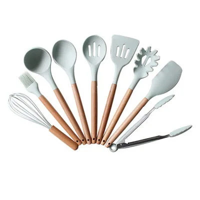 

Food grade silicone non-stick spatula with solid wood handle cooking kitchenware spoon spatula kitchen tool