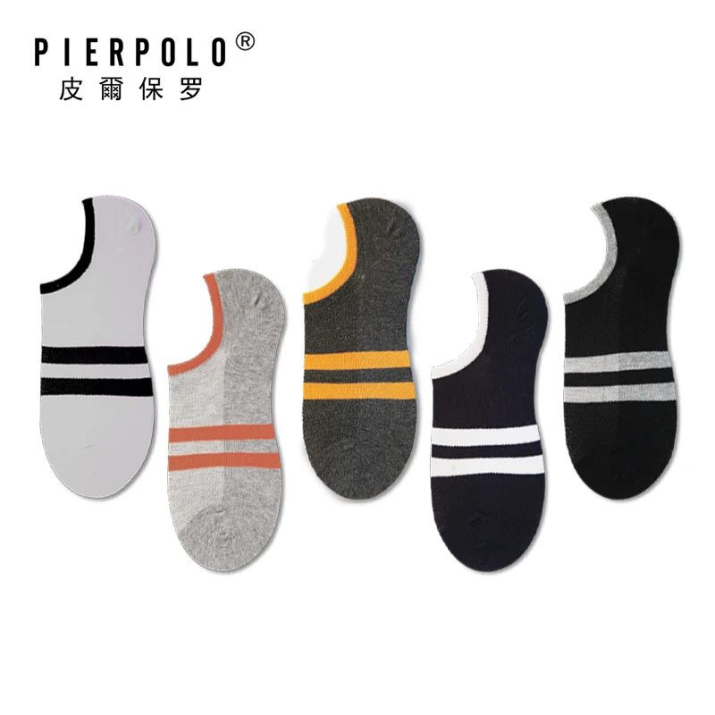 Новинка на лето и весну осень Pier Polo модный бренд Для мужчин носки в повседневном стиле красочный чистого шелка Хлопковые тапочки носки для малышей(5 пар/лот