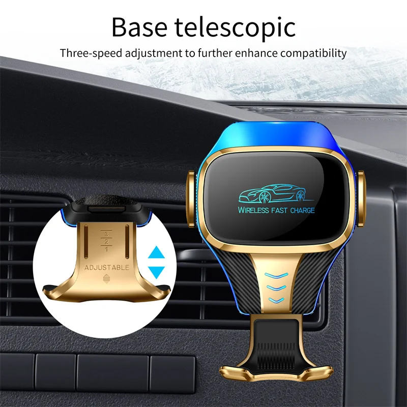 Автомобильное беспроводное зарядное устройство 15 Вт с держателем для Iphone 11 12 Pro Max