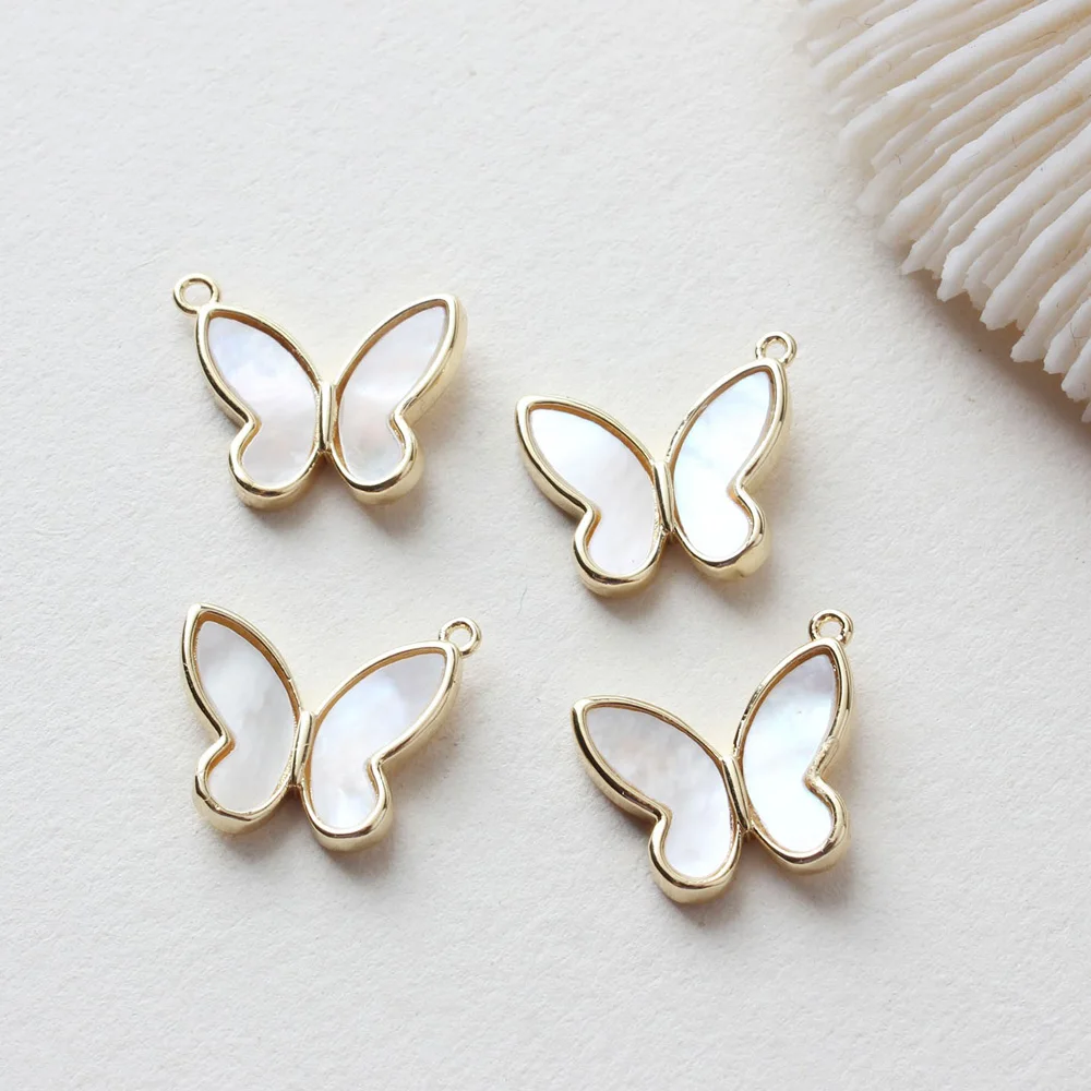 Подвески-бабочки с позолотой 14 карат 2 шт. Подвески для изготовления ювелирных