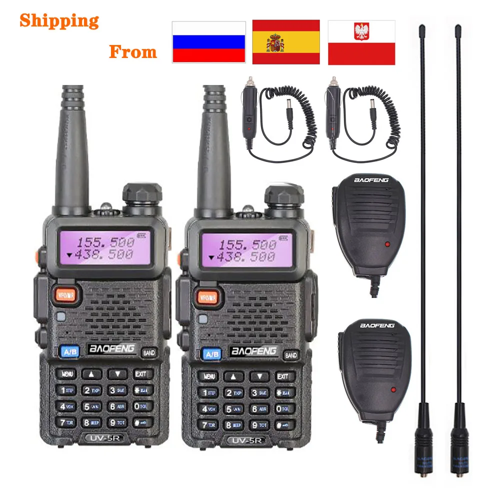 

2PCS Baofeng UV-5R Walkie Talkie Dual Band Baofeng UV5R Portable 5W UHF VHF Two way Radio Pofung UV 5R HF Transceiver