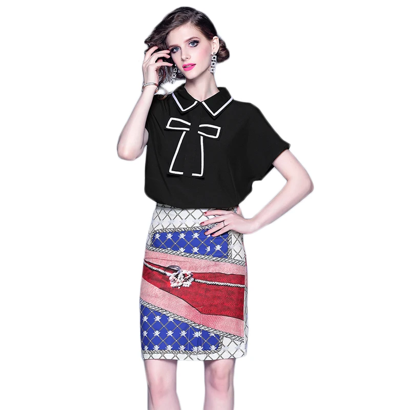 Trytree/осенний женский костюм из двух предметов повседневный черный топ с