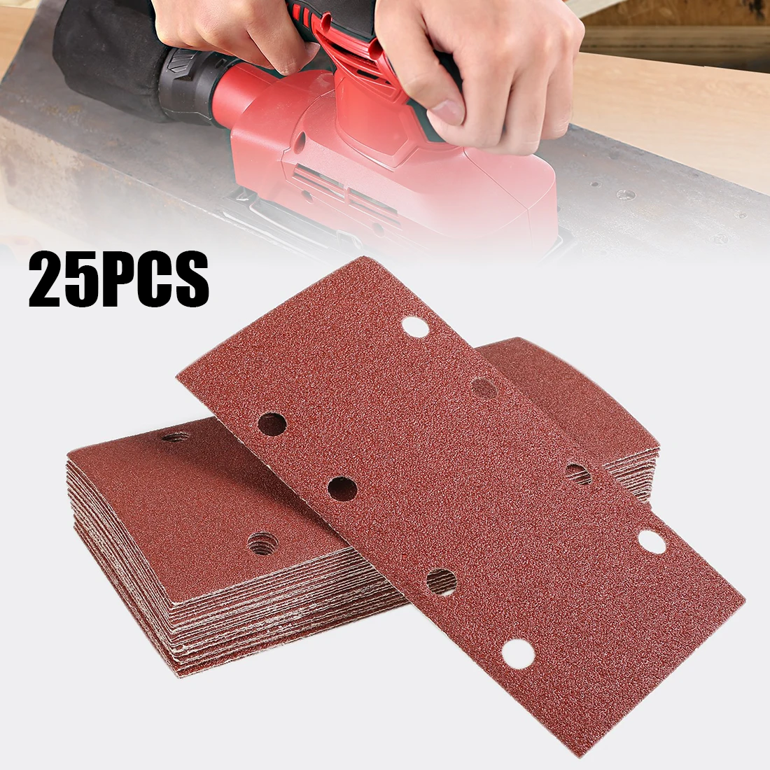 

25 Pcs Sandpaper Sanding Sheets 95 * 185mm Rubber Leather Polishing Tools For Orbital Sanders Replacement Accessories