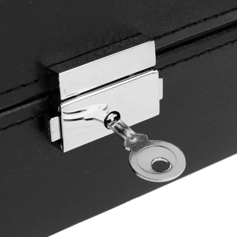 Jewelry Display Container Watch 8+2 Slots Grids For Ring Ear Stud Earrings Watches Storage Organizer Faux Leather High  Luxury