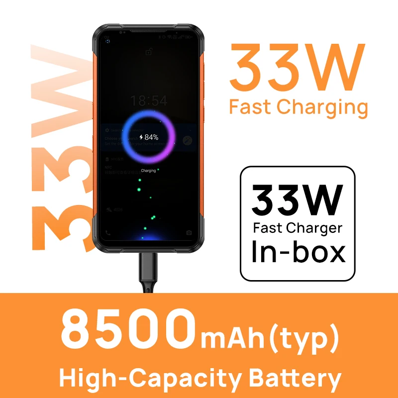 celulares tel&eacute;fono inteligente DOOGEE S97 Pro Rugged Phone 40m Laser Rangefinder 48MP Quad Camera Celular Helio G95 Octa Core 8GB + 128GB SmartPhone 8500mAh NFC 33W Carga r&aacute;pida Android 11 IP68 / IP69K Smartphone AI-3