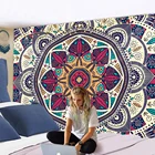 Большой гобелен с разноцветной мандалой, Настенный декор в стиле бохо, из полиэстера, в стиле хиппи, солнце, луна, сельский дом, ковры, декор для спальни, чакра