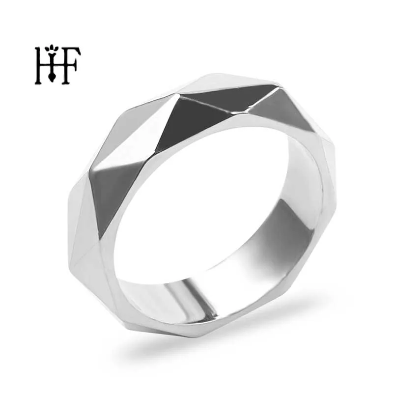 Кольцо 5 мм с широкими гранями и геометрической огранкой обручальные кольца из