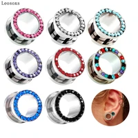 leosoxs 2 piece stainless steel ear expander ear puncture auricle body popular european and american jewelry hot sale