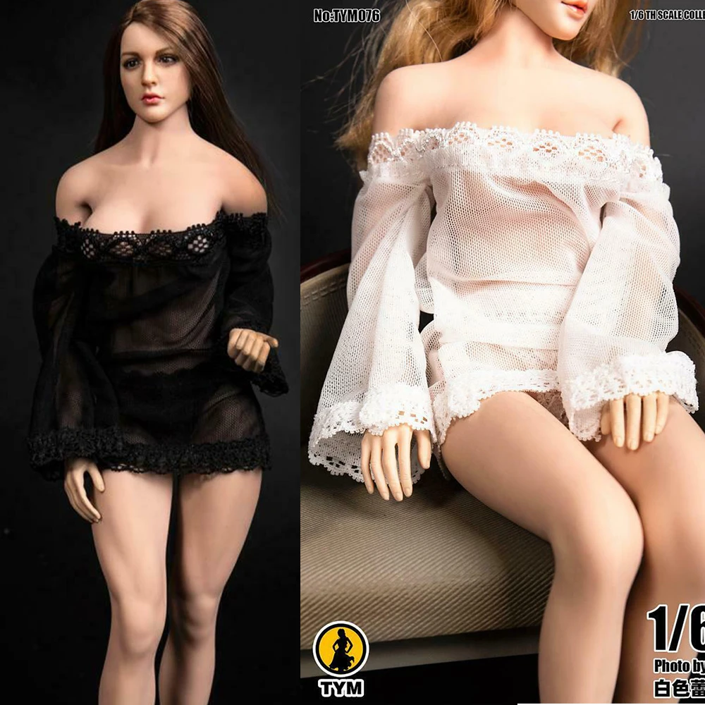 1/6 TYM076 Lace Transparent Night Dress Tube Top Skirt Clothing For 12&quot Large Chest Body | Игрушки и хобби