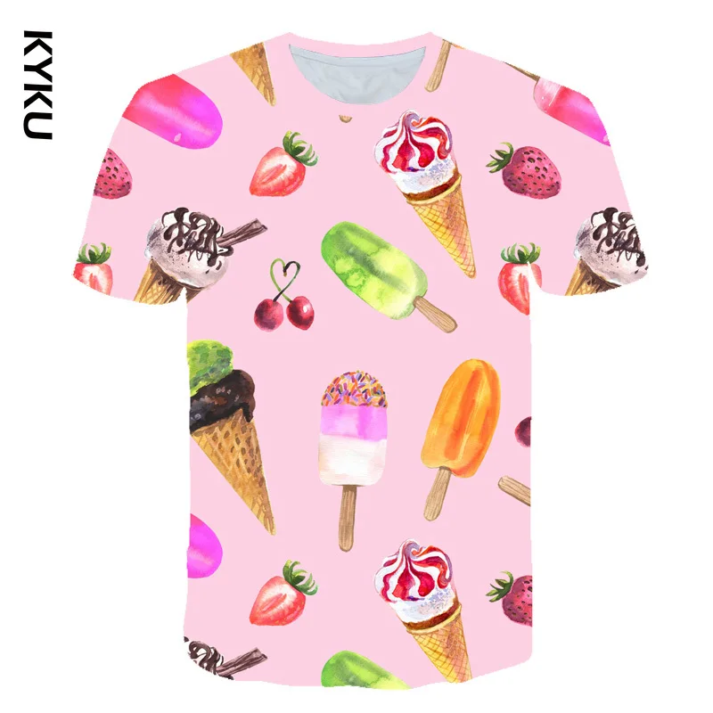 

Женская футболка с рисунком ананаса KYKU, летняя повседневная футболка с круглым вырезом и коротким рукавом,