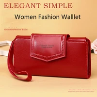 women long wallet with quality leather female cluths multi function money bag ladies card holder solid coin purse 2021 new
