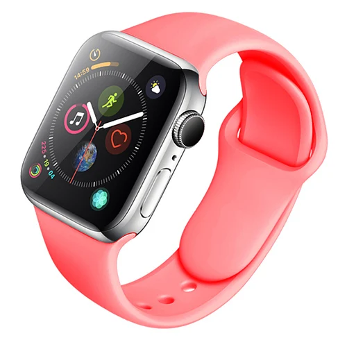 Силиконовый ремешок для Apple Watch 38 мм 42 мм спортивный браслет резиновый ремешок для Iwatch 5 4 44 мм 40 мм для Apple Watch 3 2 1 - Цвет ремешка: color 25