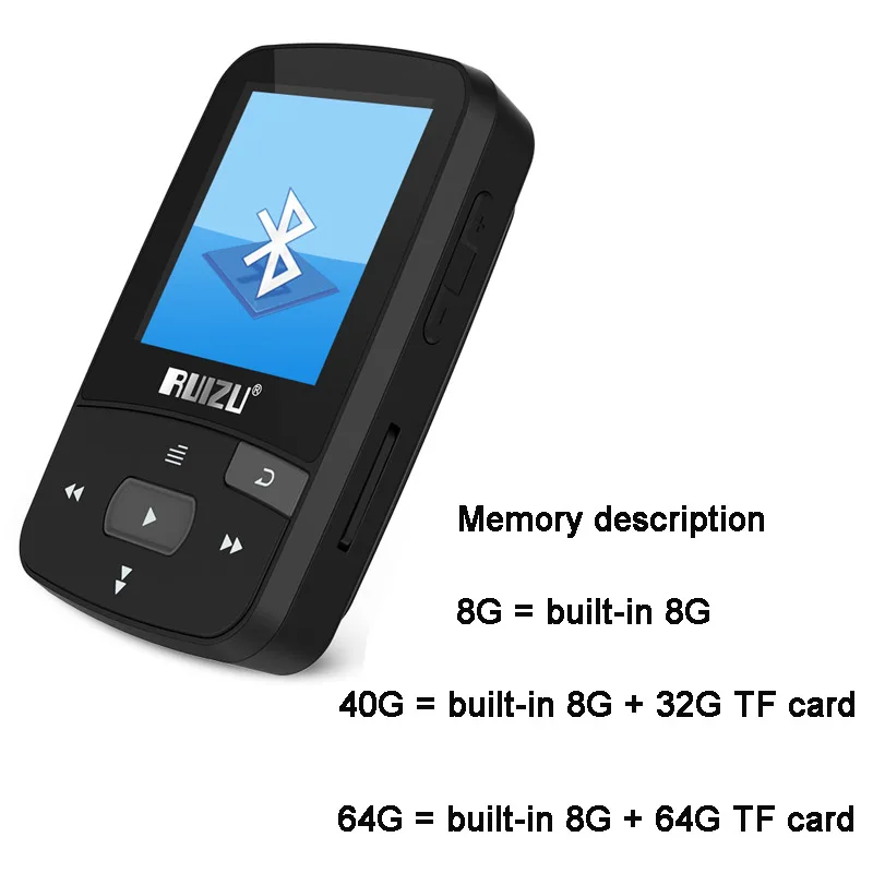 RUIZU X50 Спортивный Bluetooth MP3 музыкальный плеер диктофон FM-радио поддержка SD-карты