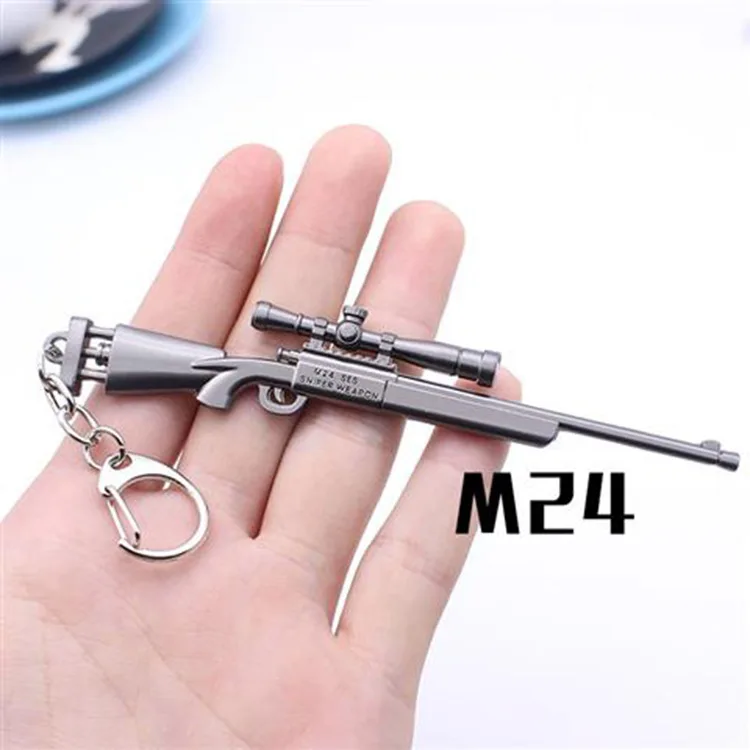 2020 PUBG Jedi Survival 98K gun брелок кольцо подвеска AWM Модель M249 пистолет форма Ешьте курицу